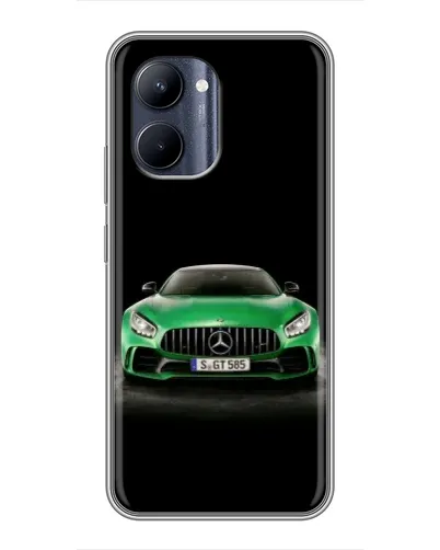 Чехол для Realme C33 с картинкой «Mercedes — неоновый лого»