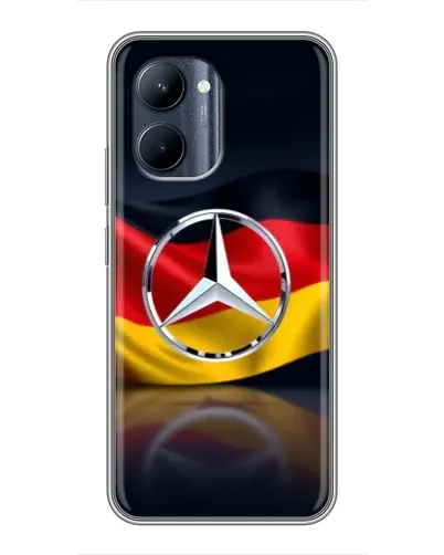 Чехол для Realme C33 с картинкой «Mercedes — флаг Германии»