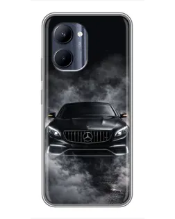 Чехол для Realme C33 с картинкой «Mercedes в дыму»