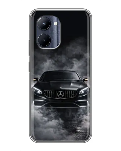Чехол для Realme C33 с картинкой «Mercedes в дыму»