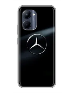 Чехол для Realme C33 с картинкой «Mercedes на металле»