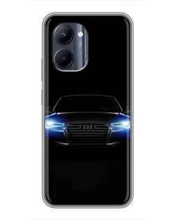 Чехол для Realme C33 с картинкой «Audi в неоне»