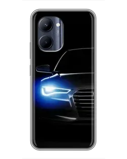 Чехол для Realme C33 с картинкой «Неоновый взгляд Audi»