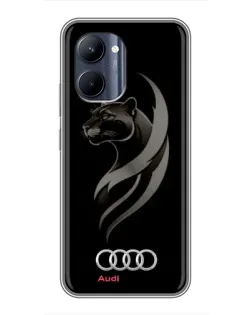 Чехол для Realme C33 с картинкой «Графика — пантера и Audi»