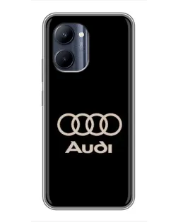 Чехол для Realme C33 с картинкой «Audi — золотой логотип»