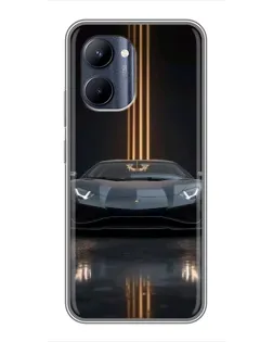 Чехол для Realme C33 с картинкой «Lamborghini золотые линии»