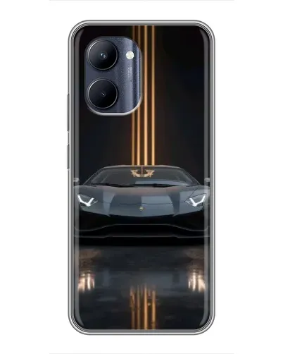 Чехол для Realme C33 с картинкой «Lamborghini золотые линии»