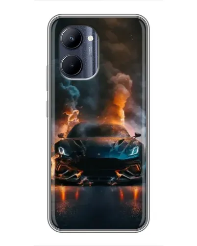 Чехол для Realme C33 с картинкой «Lamborghini дымная эстетика»