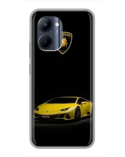 Чехол для Realme C33 с картинкой «Lamborghini желтый акцент»