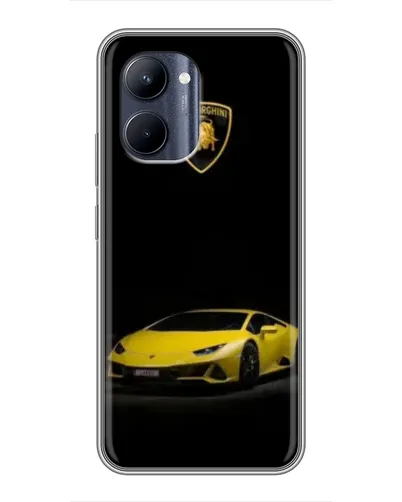 Чехол для Realme C33 с картинкой «Lamborghini желтый акцент»