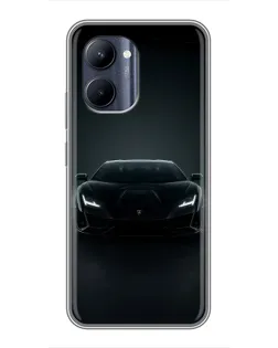 Чехол для Realme C33 с картинкой «Черный Lamborghini Aventador»