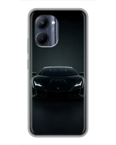 Чехол для Realme C33 с картинкой «Черный Lamborghini Aventador»