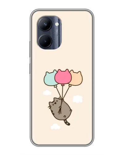 Чехол для Realme C33 с картинкой «Пушин на шариках» Чехол для Realme C33 с картинкой «Пушин на шариках»