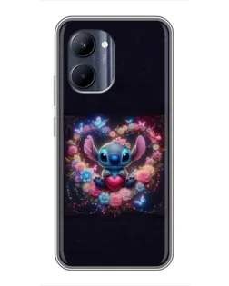 Чехол для Realme C33 с картинкой «Stitch в цветах» Чехол для Realme C33 с картинкой «Stitch в цветах»