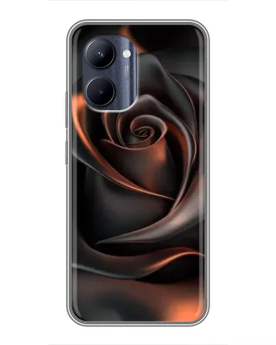 Чехол для Realme C33 с картинкой «Шелковая черная роза»