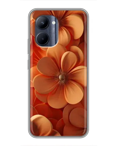Чехол для Realme C33 с картинкой «Оранжевый макро цветок»