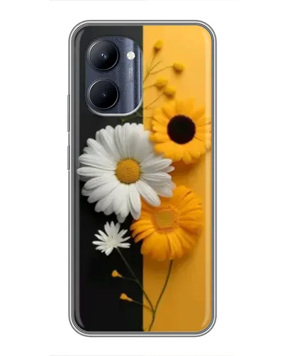 Чехол для Realme C33 с картинкой «Подсолнух и ромашка»