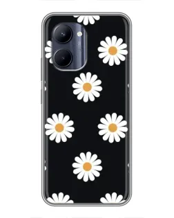 Чехол для Realme C33 с картинкой «Ромашки на черном» Чехол для Realme C33 с картинкой «Ромашки на черном»