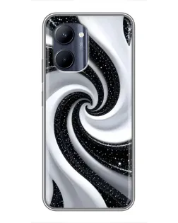 Чехол для Realme C33 с картинкой «Черно-белая спираль»