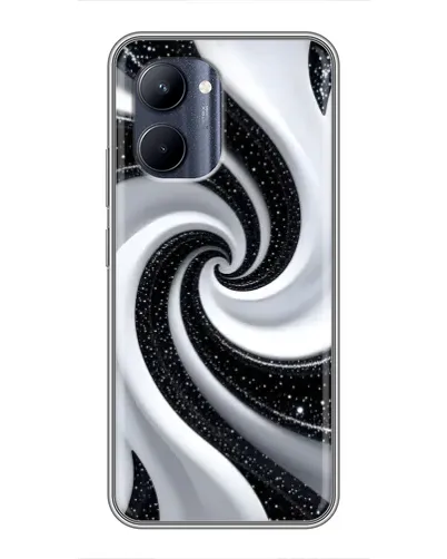Чехол для Realme C33 с картинкой «Черно-белая спираль»