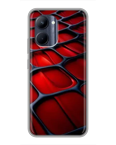 Чехол для Realme C33 с картинкой «Красная глянцевая сетка»