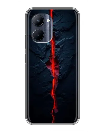 Чехол для Realme C33 с картинкой «Kрасная лавовая трещина»