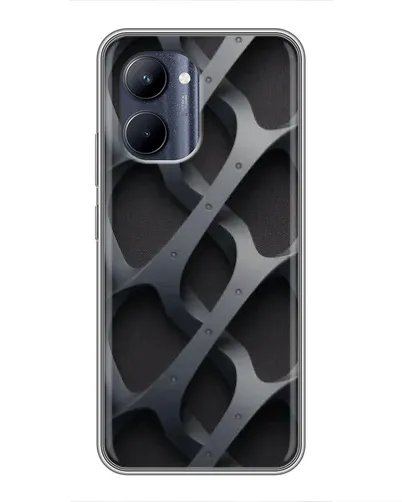 Чехол для Realme C33 с картинкой «Объемное серое плетение»