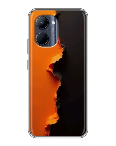 Чехол для Realme C33 с картинкой «Оранжевый разлом»