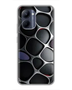 Чехол для Realme C33 с картинкой «Объемная темная решетка»