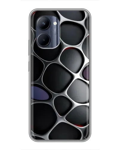 Чехол для Realme C33 с картинкой «Объемная темная решетка»