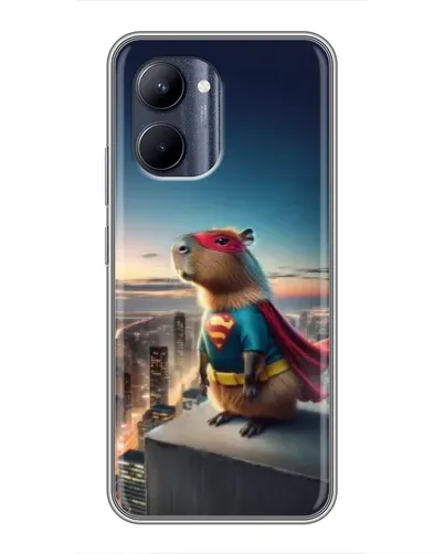 Чехол для Realme C33 с картинкой «Капи-мен супергерой» Чехол для Realme C33 с картинкой «Капи-мен супергерой»