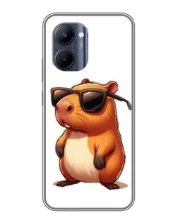 Чехол для Realme C33 с картинкой «Капибара в очках»