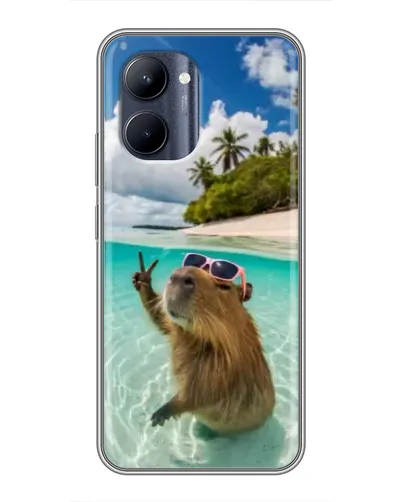 Чехол для Realme C33 с картинкой «Капибара на море» Чехол для Realme C33 с картинкой «Капибара на море»