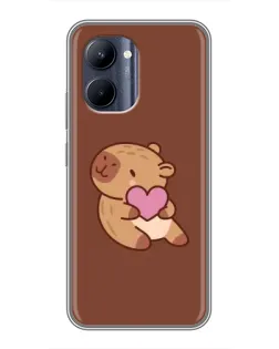 Чехол для Realme C33 с картинкой «Капибара с сердцем»