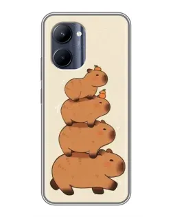 Чехол для Realme C33 с картинкой «Башня из капибар»