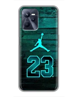Чехол для Realme C35 с картинкой «Jordan Cyan 23»