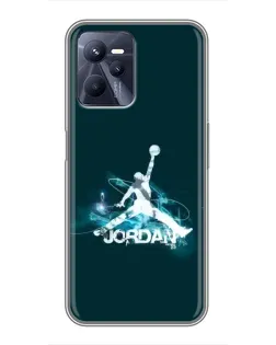 Чехол для Realme C35 с картинкой «Jordan Blue Fire»
