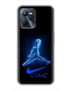 Чехол для Realme C35 с картинкой «Jordan Neon Blue»