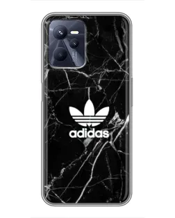Чехол для Realme C35 с картинкой «Белый мрамор Adidas»