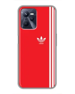 Чехол для Realme C35 с картинкой «Красный минимализм Adidas»