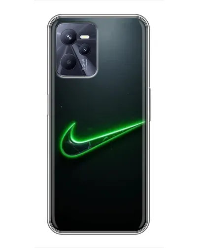 Чехол для Realme C35 с картинкой «Неоновый контур Nike»
