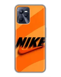 Чехол для Realme C35 с картинкой «Оранжевый драйв Nike»