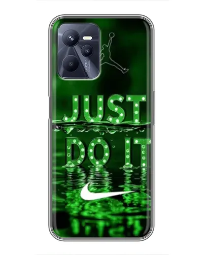 Чехол для Realme C35 с картинкой «Зеленый неоновый Nike»