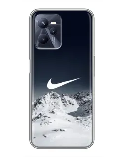 Чехол для Realme C35 с картинкой «Nike — зимние горы»