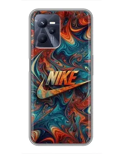 Чехол для Realme C35 с картинкой «Nike в абстракции»