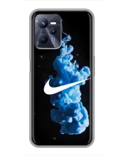 Чехол для Realme C35 с картинкой «Nike и синий дым»