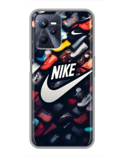Чехол для Realme C35 с картинкой «Коллекция кроссовок Nike»