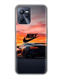 Чехол для Realme C35 с картинкой «Nike и суперкар»