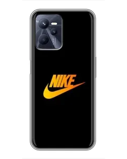 Чехол для Realme C35 с картинкой «Золотой логотип Nike»