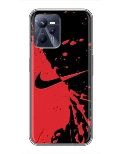 Чохол для Realme C35 з картинкою «Червоні бризки Nike»